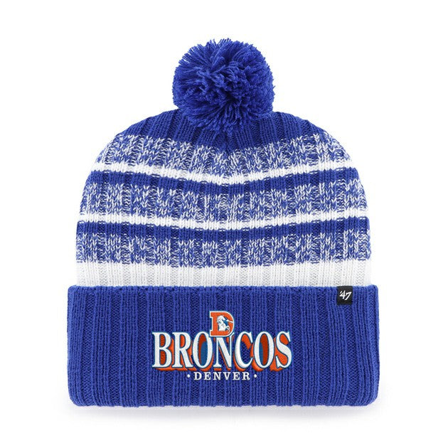 Denver Broncos '47 Tavern Cuffed Knit Hat with Pom - Royal Hats