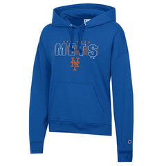 New York Mets Champion Women's Distressed Powerblend Hoodie - Royal Hoodies
