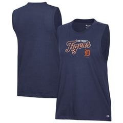 Detroit Tigers Champion Women's Muscle Tank Top - Navy Tanks
