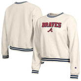 Atlanta Braves Champion Women's Reverse Weave Sweatshirt - Cream Sweatshirts