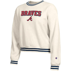 Atlanta Braves Champion Women's Reverse Weave Sweatshirt - Cream Sweatshirts