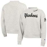 New York Yankees Champion Women's Triumph Tri-Blend Sweatshirt - Stone Sweatshirts