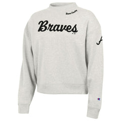 Atlanta Braves Champion Women's Triumph Tri-Blend Sweatshirt - Stone Sweatshirts