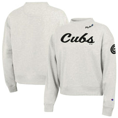 Chicago Cubs Champion Women's Triumph Tri-Blend Sweatshirt - Stone Sweatshirts