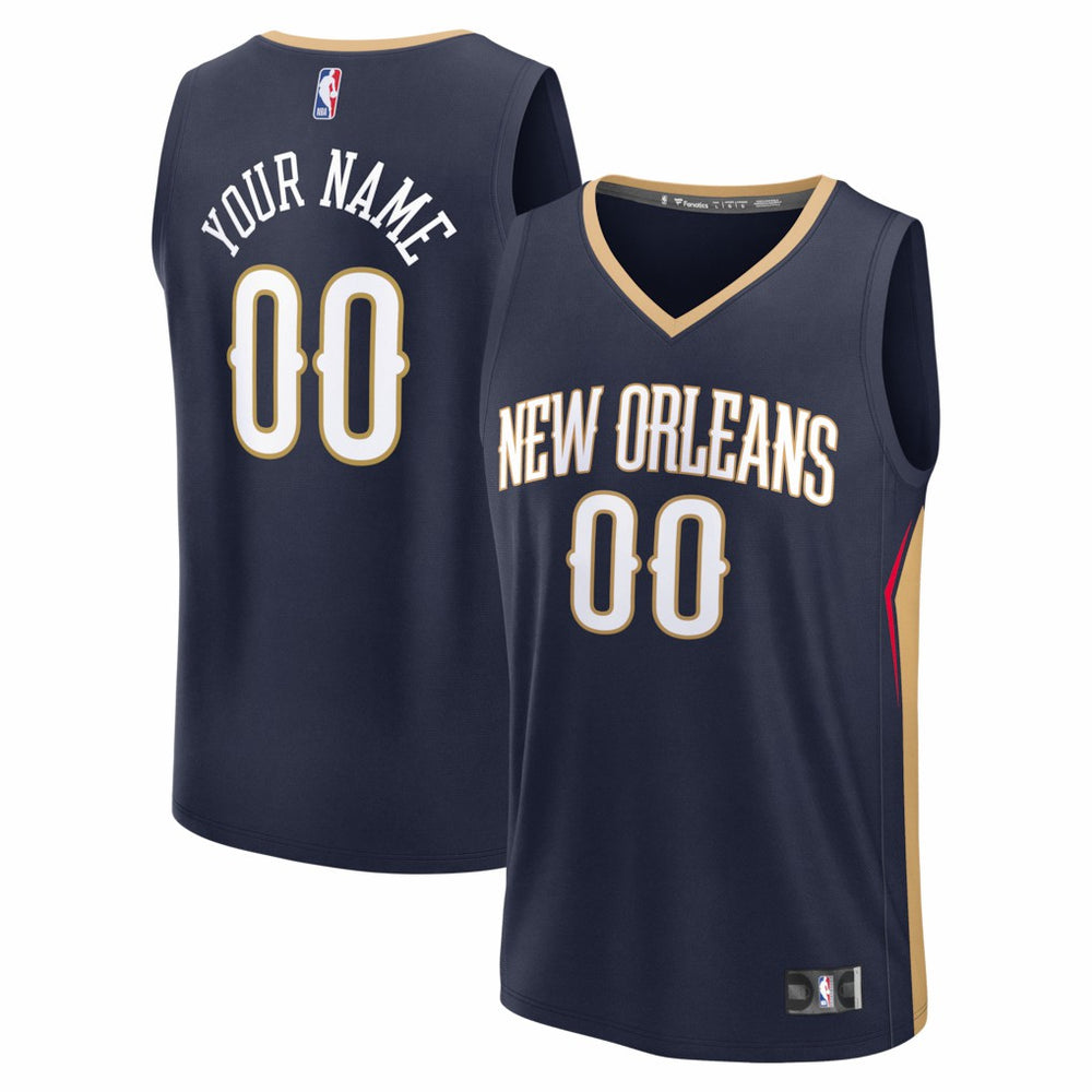 New Orleans Pelicans Fastbreak Custom Jersey Icon Edition Navy - Fanatics