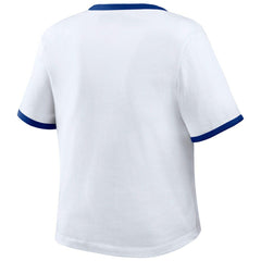 Los Angeles Dodgers WEAR by Erin Andrews Women's Ringer Baby T-Shirt - White T-shirts