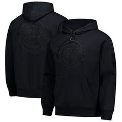 Detroit Pistons Phantom Fleece Hoodie Black - Mitchell & Ness