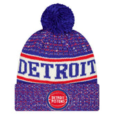 Detroit Pistons Team Cuffed Knit Hat with Pom Blue - New Era