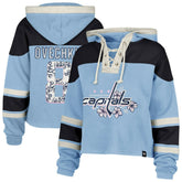Alexander Ovechkin Washington Capitals '47 Women's Cherry Blossom Superior Lacer Cropped Pullover Hoodie - Light Blue | US 203730592