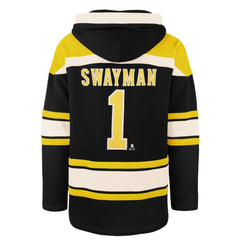 Jeremy Swayman Boston Bruins '47 Player Name & Number Lacer Hoodie - Black | US 203730594