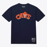 Cleveland Cavaliers Unisex Hardwood Classics Arch T-Shirt Navy - Mitchell & Ness