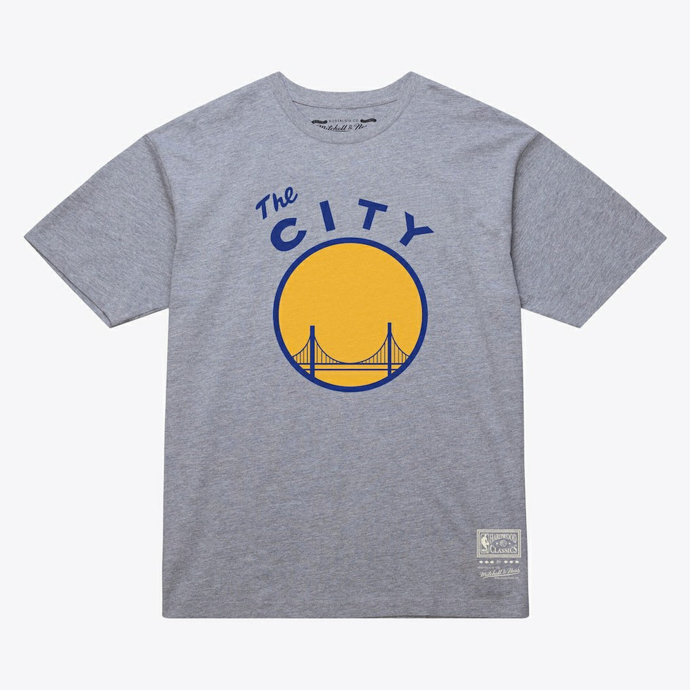 Golden State Warriors Unisex Hardwood Classics Arch T-Shirt Heather Gray - Mitchell & Ness outlet