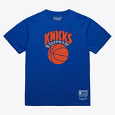 New York Knicks Unisex Hardwood Classics Arch T-Shirt Royal - Mitchell & Ness