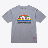 Denver Nuggets Unisex Hardwood Classics Arch T-Shirt Heather Gray - Mitchell & Ness