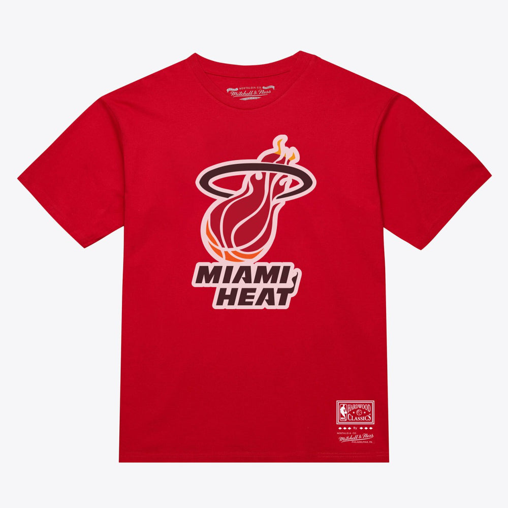 Miami Heat Unisex Hardwood Classics Arch T-Shirt Red - Mitchell & Ness