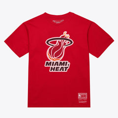 Miami Heat Unisex Hardwood Classics Arch T-Shirt Red - Mitchell & Ness