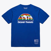 Denver Nuggets Unisex Hardwood Classics Basic Logo Arch T-Shirt Royal - Mitchell & Ness outlet