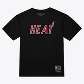 Miami Heat Unisex Wordmark T-Shirt Black - Mitchell & Ness