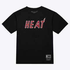 Miami Heat Unisex Wordmark T-Shirt Black - Mitchell & Ness