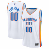 Oklahoma City Thunder Youth Fastbreak Custom Jersey Association Edition White - Fanatics