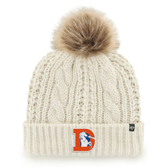 Denver Broncos '47 Women's Meeko Cuffed Knit Hat with Pom - White Hats
