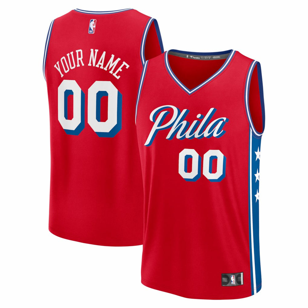 Philadelphia 76ers Fastbreak Custom Jersey Statement Edition Red - Fanatics