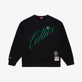 Boston Celtics Women's Hardwood Classics Script Lightweight Sweatshirt Black - Mitchell & Ness