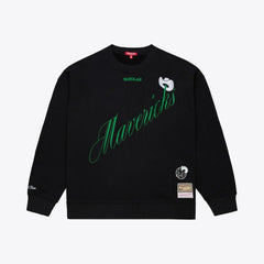 Dallas Mavericks Women's Hardwood Classics Script Lightweight Sweatshirt Black - Mitchell & Ness