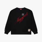 Denver Nuggets Women's Hardwood Classics Script Lightweight Sweatshirt Black - Mitchell & Ness
