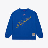 Golden State Warriors Women's Hardwood Classics Script Lightweight Sweatshirt Royal - Mitchell & Ness