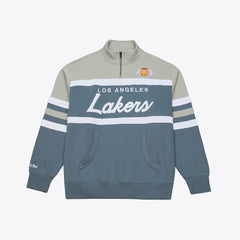 Los Angeles Lakers Thunderstorm Head Coach Quarter-Zip Jacket Blue - Mitchell & Ness