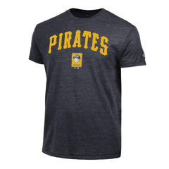 Pittsburgh Pirates Champion Cooperstown Wordmark Lockup Tri-Blend T-Shirt - Black T-shirts