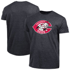 Cincinnati Reds Champion Cooperstown Logo Tri-Blend T-Shirt - Black T-shirts