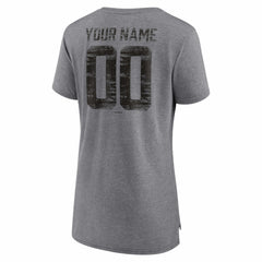 Baltimore Orioles Women's Heritage Personalized Any Name & Number Tri-Blend T-Shirt - Gray T-shirts