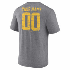San Diego Padres Heritage Personalized Any Name & Number Tri-Blend T-Shirt - Gray T-shirts