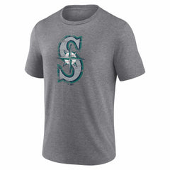 Seattle Mariners Heritage Personalized Any Name & Number Tri-Blend T-Shirt - Gray T-shirts