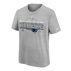 New England Patriots Youth 2025 AFC Champions Locker Room Trophy Collection Authentic T-Shirt - Gray T-shirts