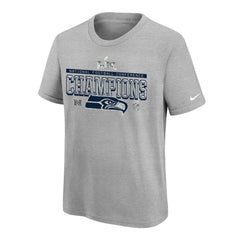 Seattle Seahawks Youth 2025 NFC Champions Locker Room Trophy Collection Authentic T-Shirt - Gray T-shirts