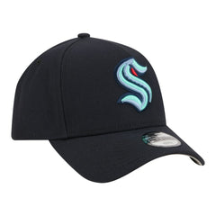Seattle Kraken New Era Youth 9FORTY A-Frame Adjustable Hat - Deep Sea Blue | US 203773497