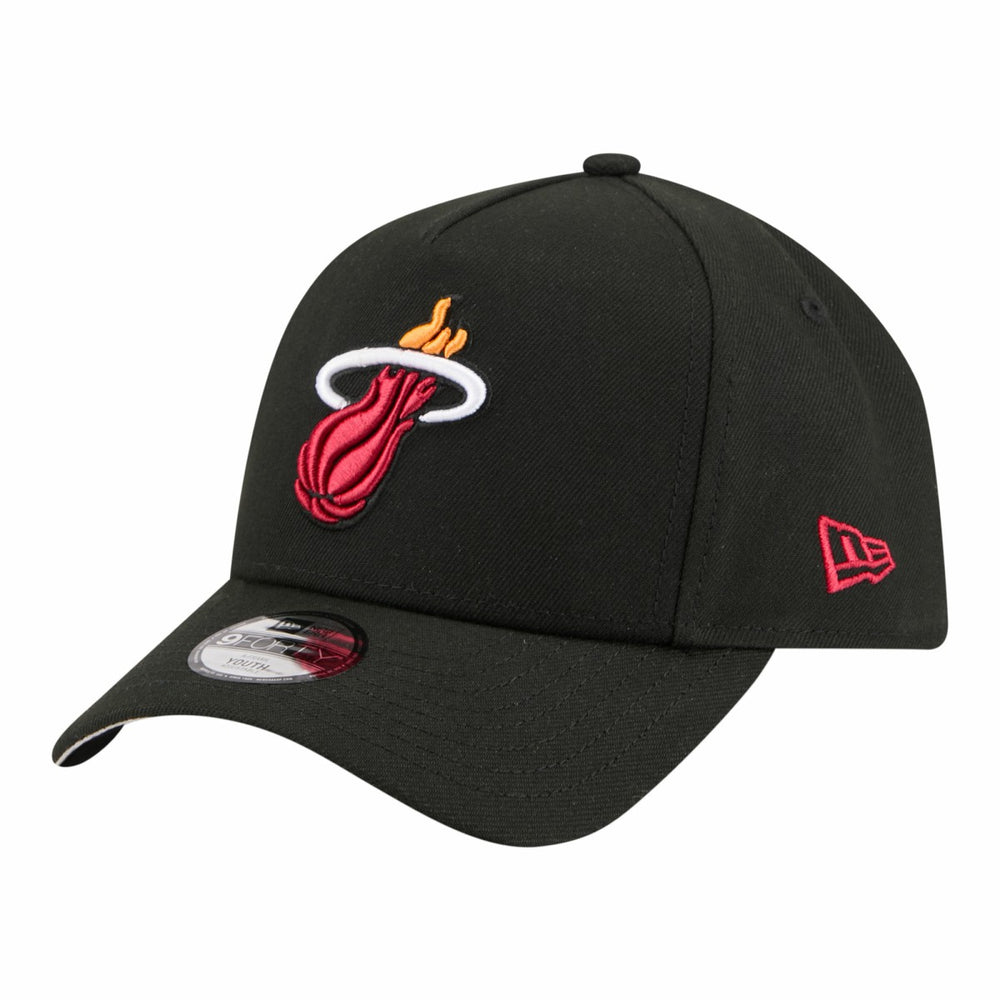 Miami Heat Youth 9FORTY A-Frame Adjustable Hat Black - New Era
