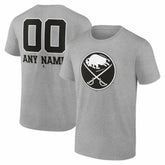 Buffalo Sabres Big & Tall Personalized Name & Number Monochrome T-Shirt - Gray | US 203773689