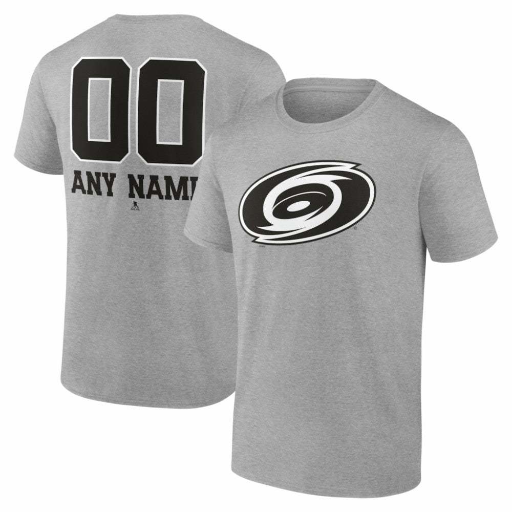 Carolina Hurricanes Big & Tall Personalized Name & Number Monochrome T-Shirt - Gray | US 203773695