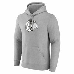 Chicago Blackhawks Big & Tall Personalized Name & Number Monochrome Pullover Hoodie - Gray | US 203773697