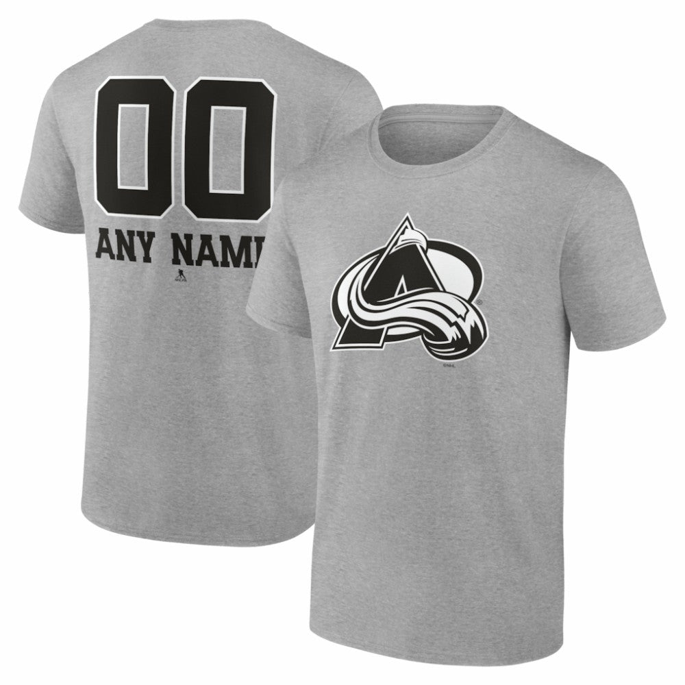 Colorado Avalanche Big & Tall Personalized Name & Number Monochrome T-Shirt - Gray | US 203773701