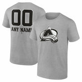 Colorado Avalanche Big & Tall Personalized Name & Number Monochrome T-Shirt - Gray | US 203773701