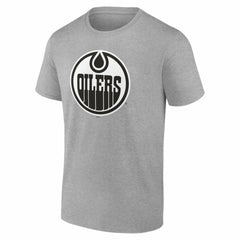 Edmonton Oilers Big & Tall Personalized Name & Number Monochrome T-Shirt - Gray | US 203773713
