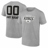 Los Angeles Kings Big & Tall Personalized Name & Number Monochrome T-Shirt - Gray | US 203773719