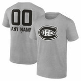 Montreal Canadiens Big & Tall Personalized Name & Number Monochrome T-Shirt - Gray | US 203773725