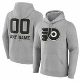 Philadelphia Flyers Big & Tall Personalized Name & Number Monochrome Pullover Hoodie - Gray | US 203773742