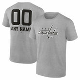 Washington Capitals Big & Tall Personalized Name & Number Monochrome T-Shirt - Gray | US 203773773